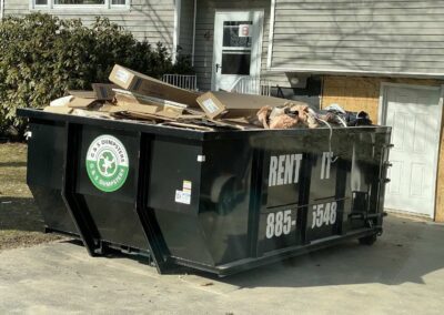 filled dumpster ready for pickup